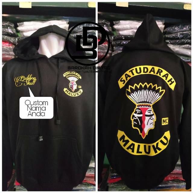 SWEATER HOODIE ZIPPER SATU DARAH MALUKU TERLARIS BISA REQ NAMA