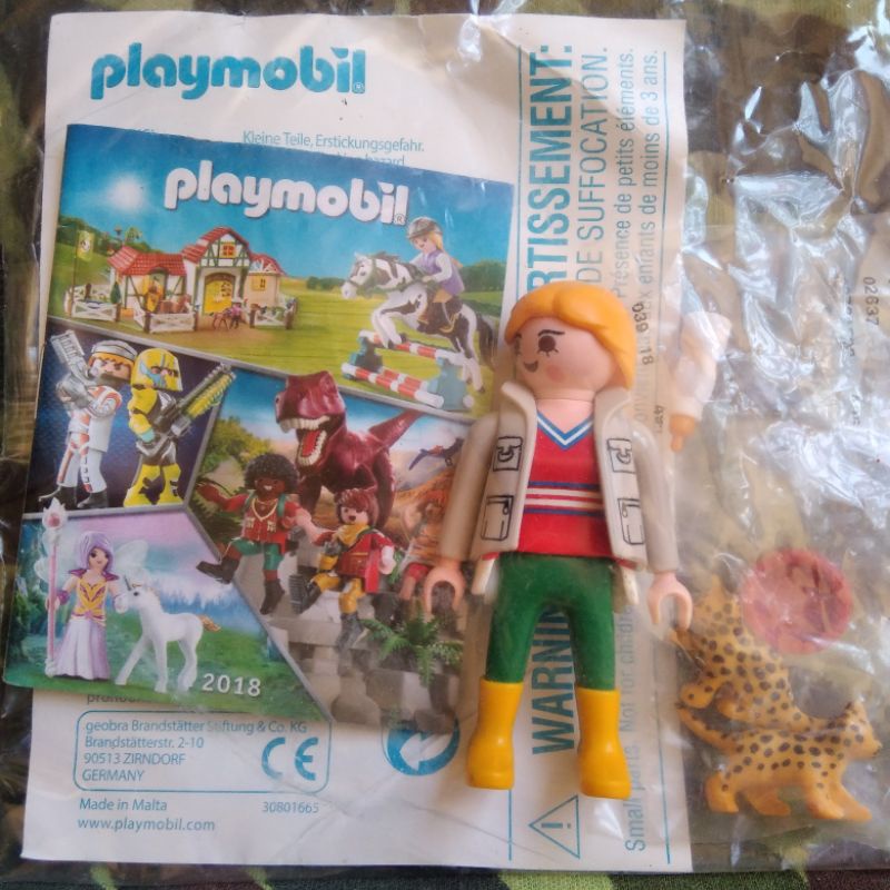 Figure cewek Zoo Keeper And Baby Cheetah Playmobil Segel Mainan Figure Jadul
