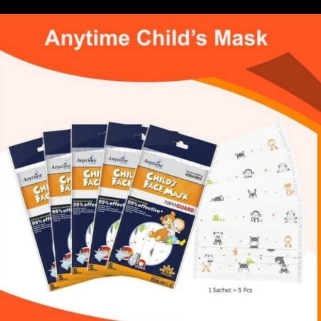 MASKER ANAK ANYTIME CHILD'S FACE MASK isi 5