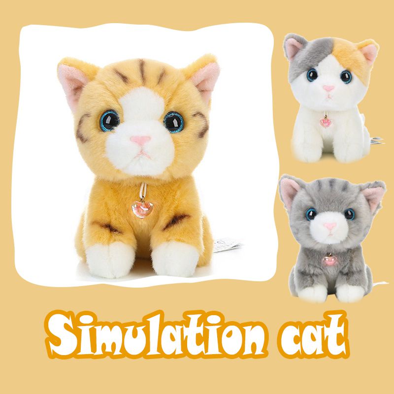 Simulation Siamese Shorthair Super Cute Cat Toy Plush Stuffed Doll Props Room Decor