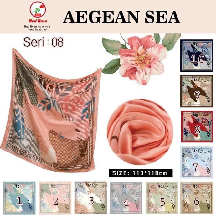 Jilbab Segi Empat Satin Velvet Motif Polkadot Bunga - seri : AEGEAN 08