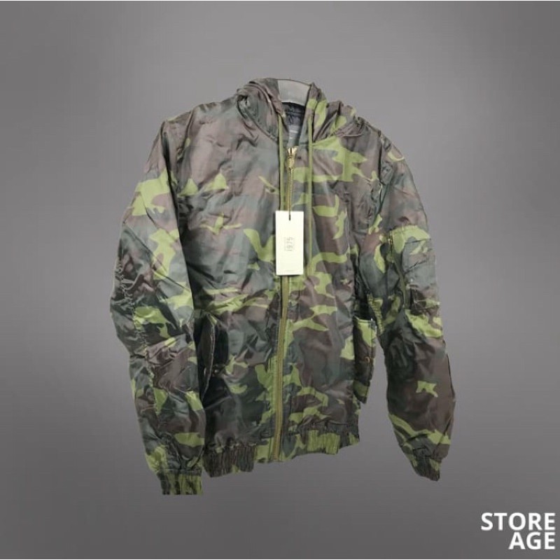 Zara Dark Camo Bomber Waterproof Jacket