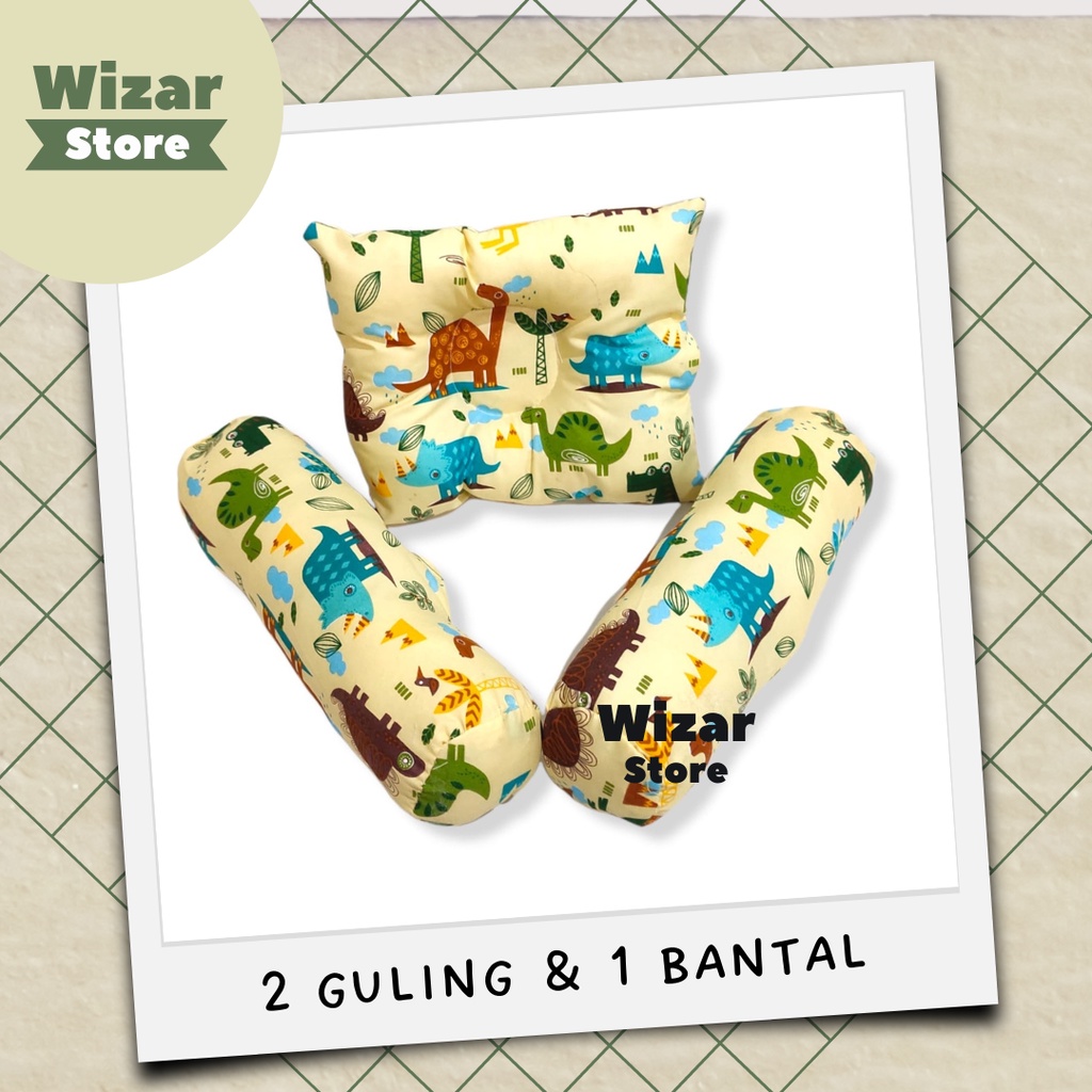 BANTAL GULING BAYI ANTI PEYANG 3in 1 / SET PERLENGKAPAN TIDUR BAYI SILIKON / Bantal Peyang Bayi + Guling Bayi /Paket Bundling Bantal &amp; Guling Bayi