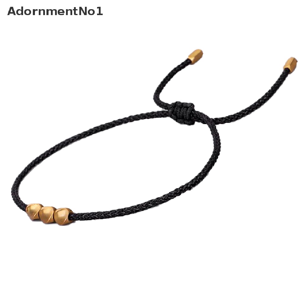 (AdornmentNo1) Gelang Tangan Tali Kepang Gaya Tibet Aksen Manik-Manik Tembaga Untuk Pasangan / Pria / Wanita