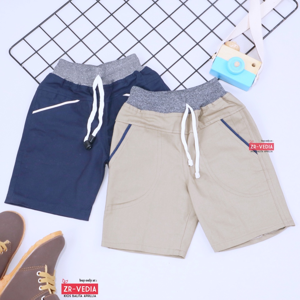 [POLOS] Celana Pendek Daffa uk 1-12 Tahun / EXPORT Quality Bawahan Anak Laki Pants Semi Jeans Polos Cowok