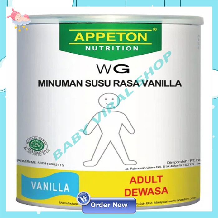 

Appeton Weight Gain Rasa Vanila 900gr Susu Dewasa Susu Appeton WG Vanilla Appeton WG 900gr NS 59