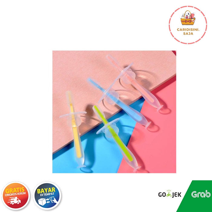 Sikat Gigi Bayi Anak silikon silicone aman GAGANG Genggam 1 PCS