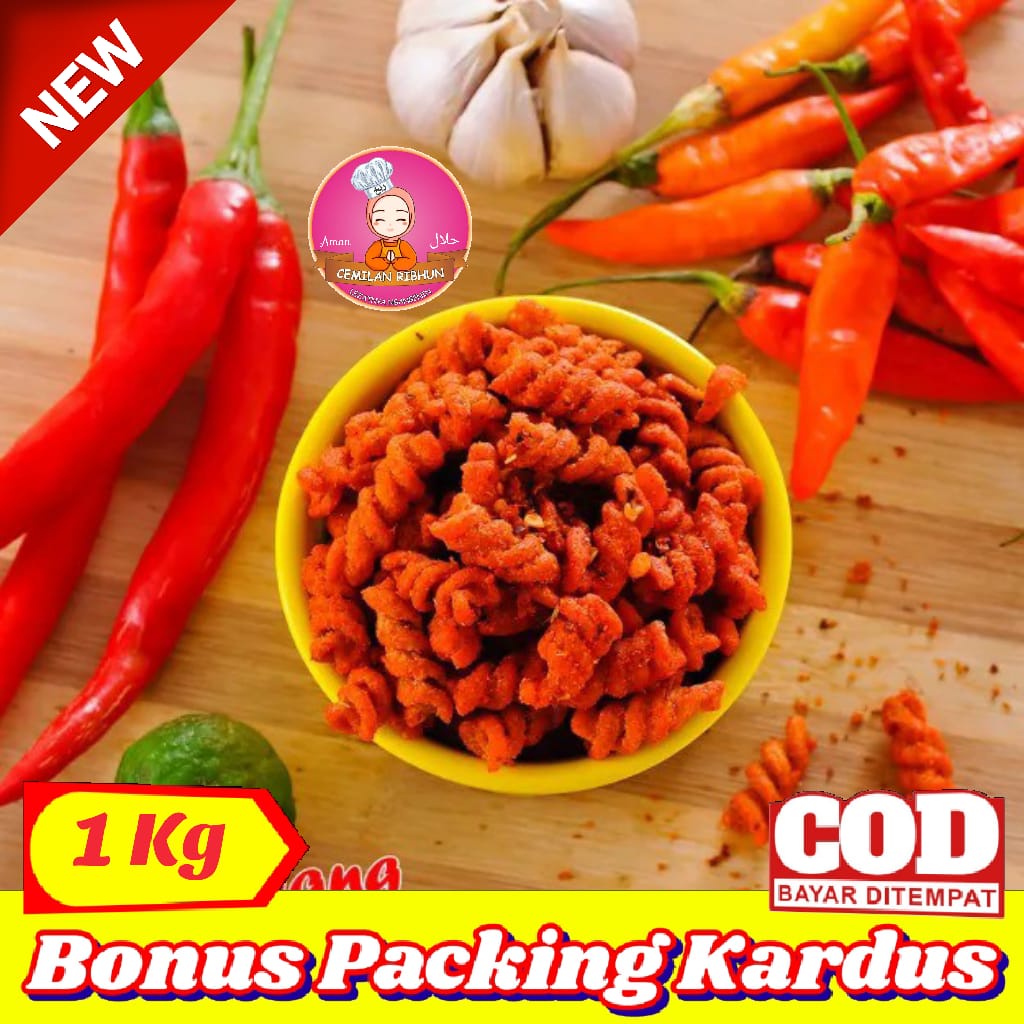 

[1Kg] Makaroni Spiral Pedas Asin Khas Cemilan Ribhun Snack Renyah Rasa Dijamin Nagih | jajanan jadul makanan ringan termurah snack kiloan camilan Bisa Cod