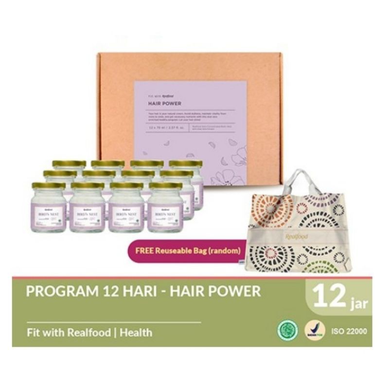 

New!! Realfood Hair Power Free Reuseable BAG Minuman sarang walet