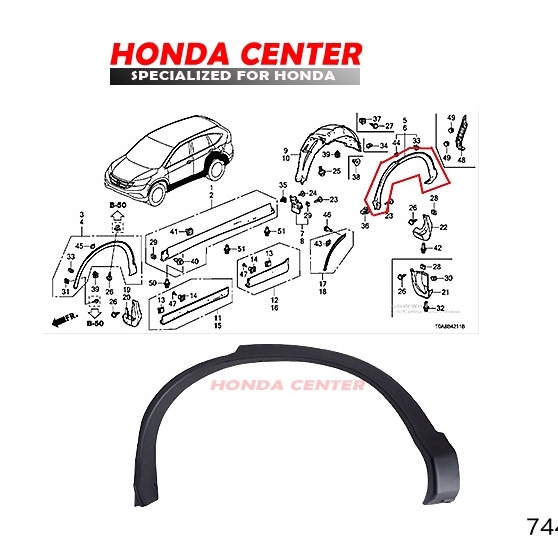 list spoiler fender spakbor list atas ban garnish atas ban crv rm gen4 2012 2013 2014 2015 2016 2017