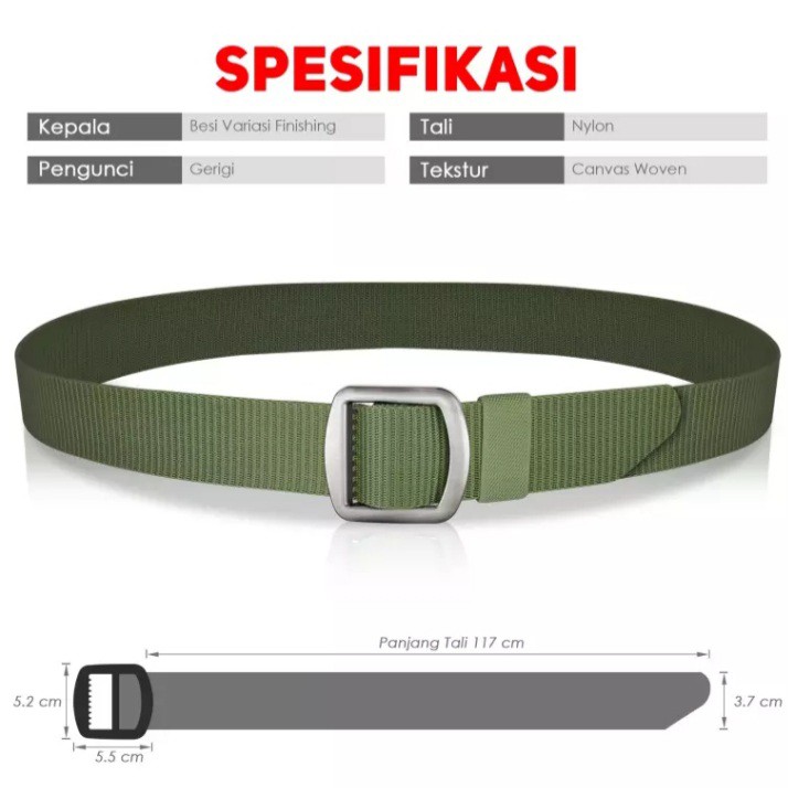 IKAT PINGGANG PRIA TALI SABUK NYLON CANVAS GESPER SHINNY GLOSSY MEN BELT