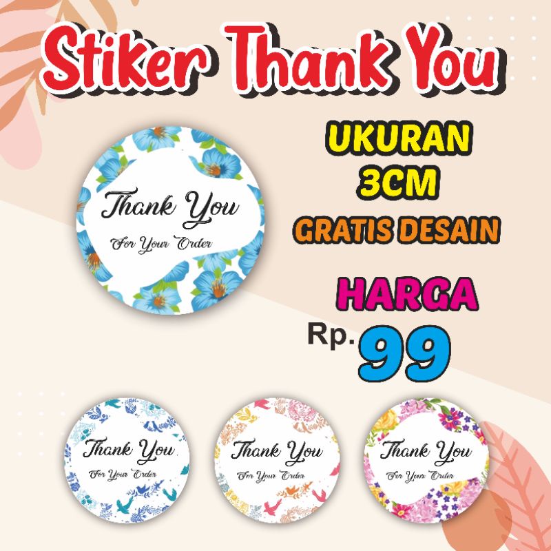

Stiker Thank You/Bontak/GRATIS DESAIN/GRATIS POTONG