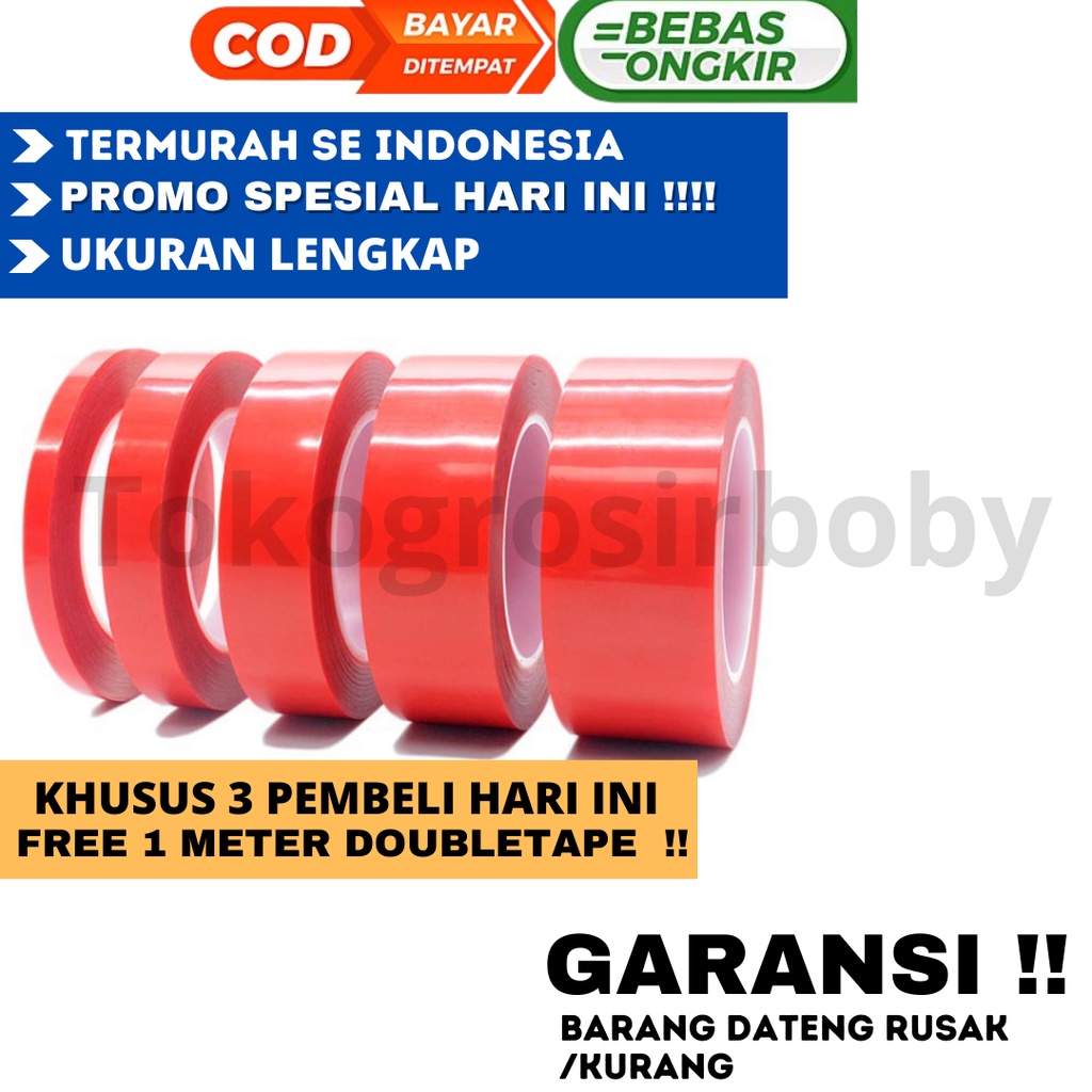 Double Tape Doble Tip Bening 3m Lem Super Kuat Acrylic Anti Air Adhesive Transparent No Trace Sticke