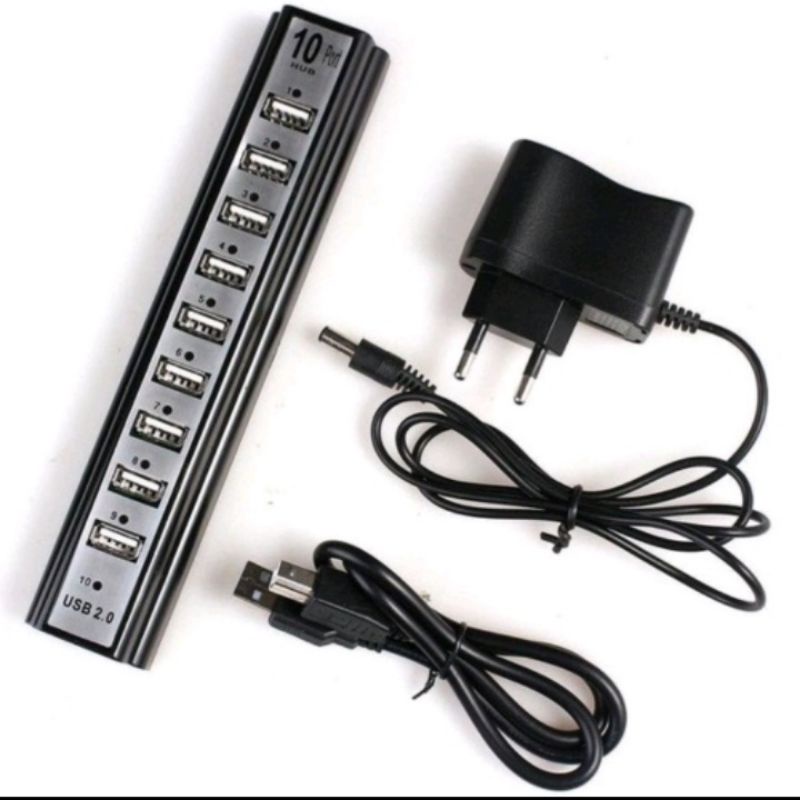 usb hub 10 port v 2,0 with adaptor m tech original