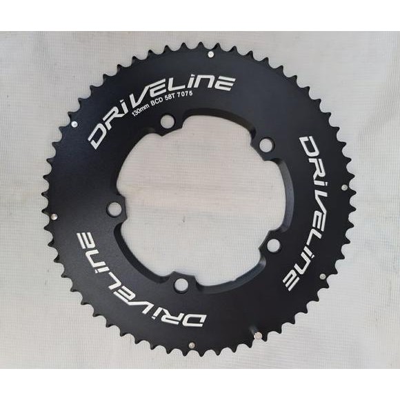 Driveline Chainring 58T BCD 130MM - Chainring Sepeda Lipat - Chain Ring Driveline Hitam