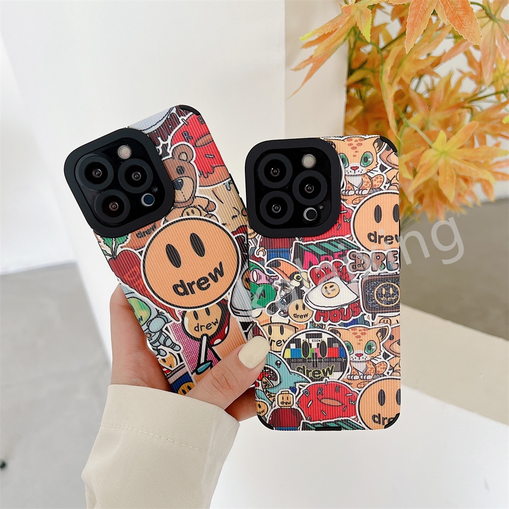 Case Motif Lukisan Smiley Untuk iPhone 11 Pro 12 Pro 13 Pro Max Xs Max XR X