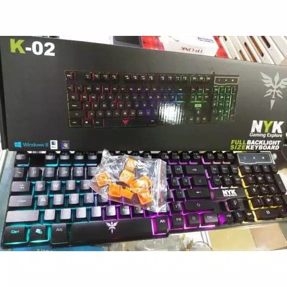 C_    NYK ( K02 / K-02 ) Keyboard Gaming Fullsize dengan 5 mode lampu