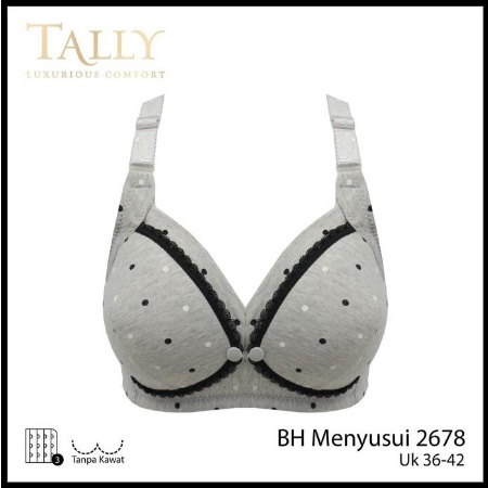 BRA Menyusui TALLY 2678 Bra BH  Tanpa Kawat Nursing Bra BTK 3 Kait