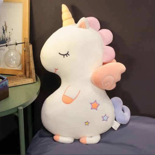 BONEKA UNICORN TERBANG LUCU LEMBUT SOFT UNICORN PLUSH DOLL IMPORT