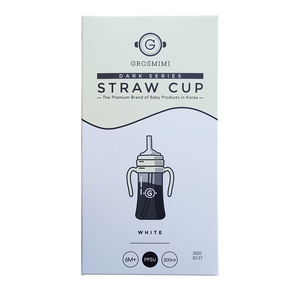 Grosmimi PPSU 300ml Straw Cup Dark Series Botol Sedotan Anak Bayi