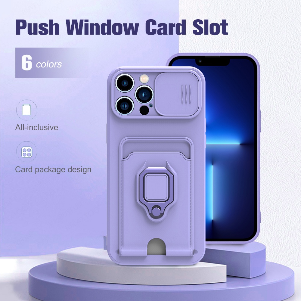 Case Bahan Silikon TPU Dengan Ring Magnetik Tahan Banting Untuk iPhone 13 Pro max 12 Pro 11 Pro max xs max xr x xs 6 7 8 plus