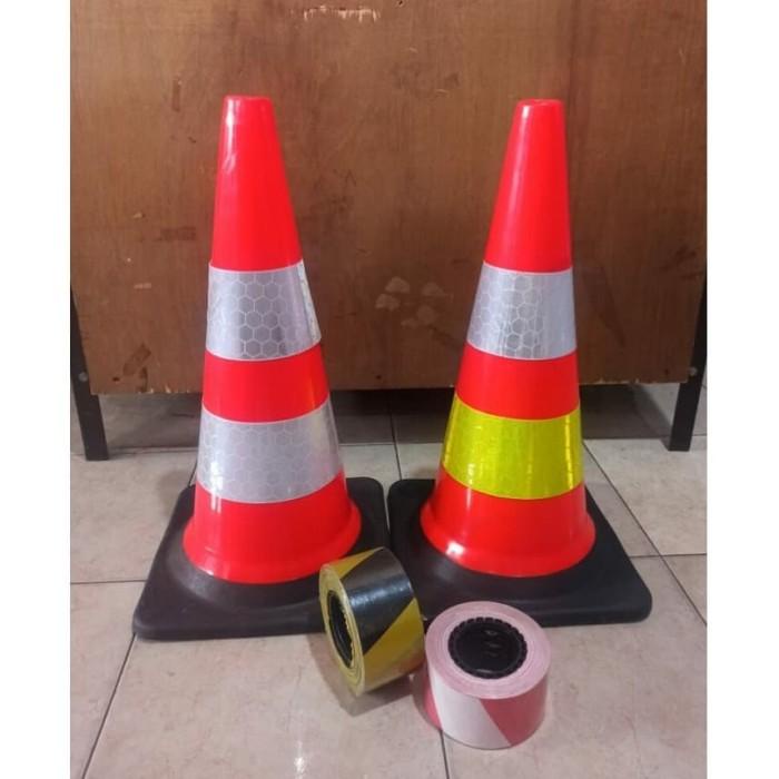 Cone Paket Safety |Traffic Cone/Kerucut Besar & Police Line Polos 300 M