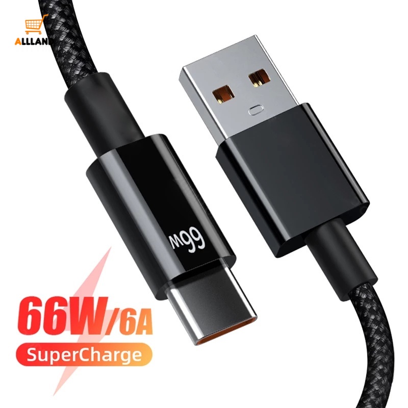 Kabel Data / Charger USB Tipe C Fast Charging 66W 6A Panjang 1 / 2m Untuk Smartphone