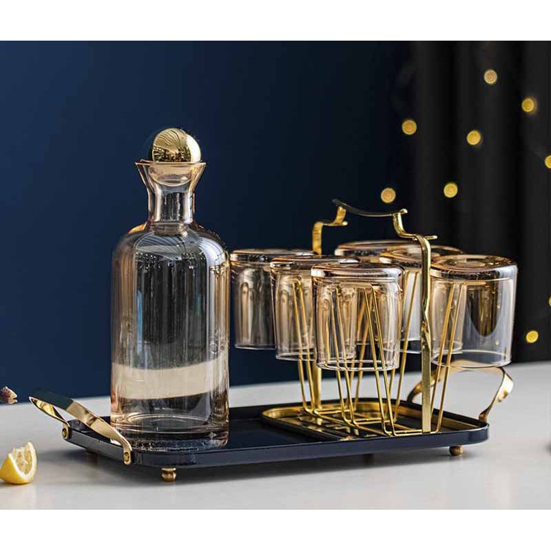 HaJoon Gold Drink Set Water Jug Pitcher Mug / Kendi Botol Minum Cangkir Gelas Elegan