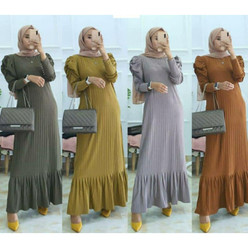 Dilla Maxy, GAMIS MUSLIM CANTIK BAHAN kaos knite import ld 104-124 MELAR TERMURAH