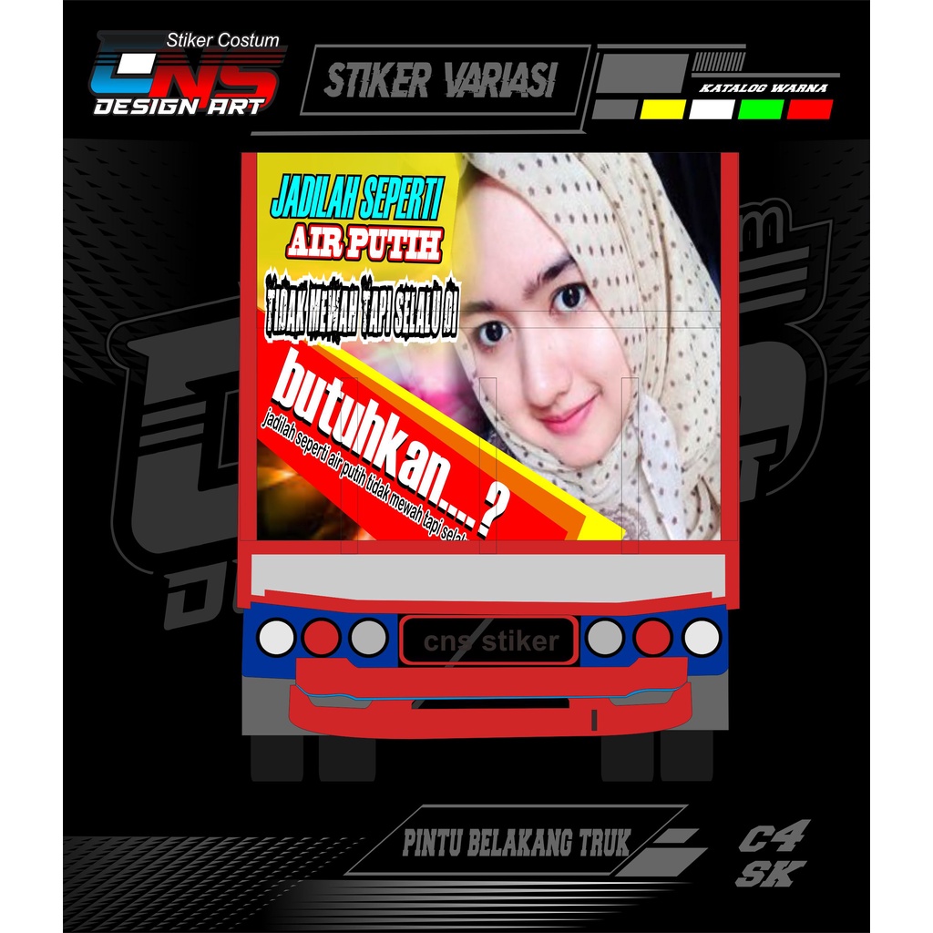 stiker bak belakang truk Stiker Decal Pintu Belakang Truk Giga, Canter Umplung Ragasa Stiker Decal T