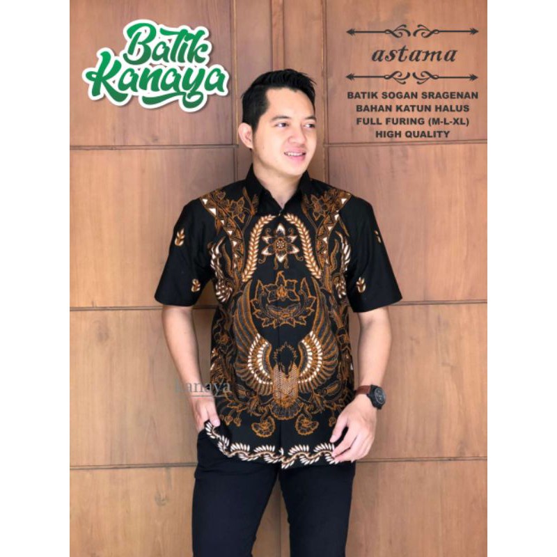 Kanaya Baju Batik Pria Lengan Pendek Full Furing ASTAMA