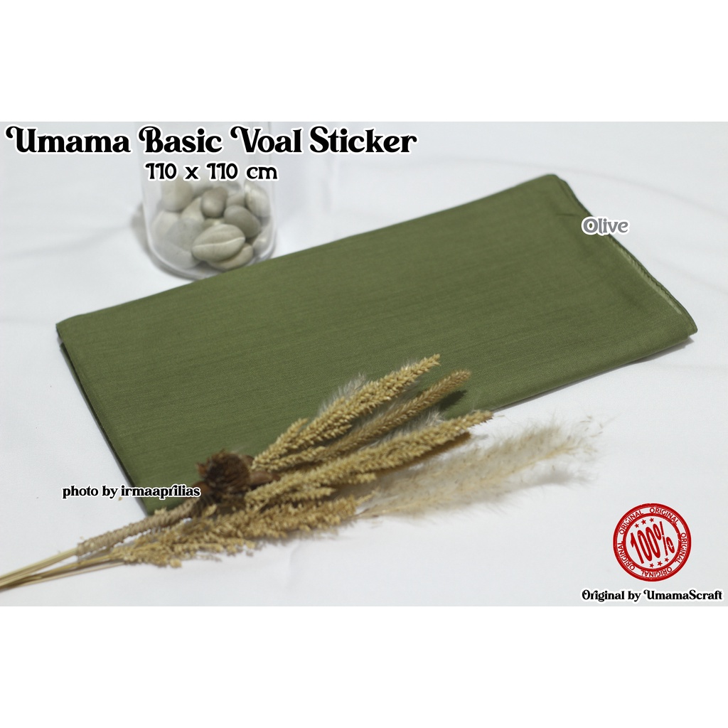 Hijab Basic Voal Umama Jilbab Segi Empat Polos Umama Kerudung Polos Segi Empat Part 2-OLIVE