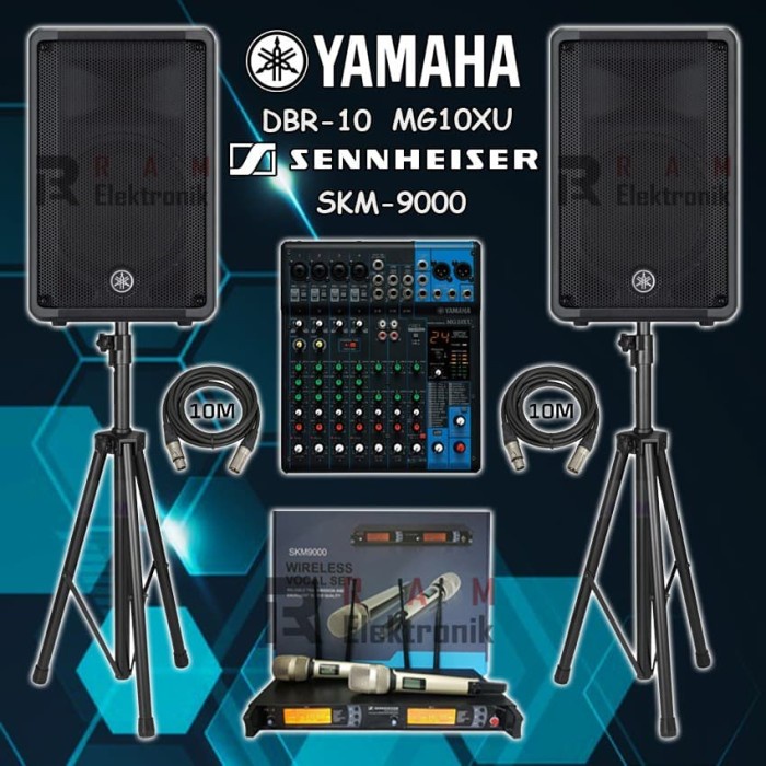 Paket Sound System Yamaha DBR10 DBR 10 Original - Sennheiser SKM 9000