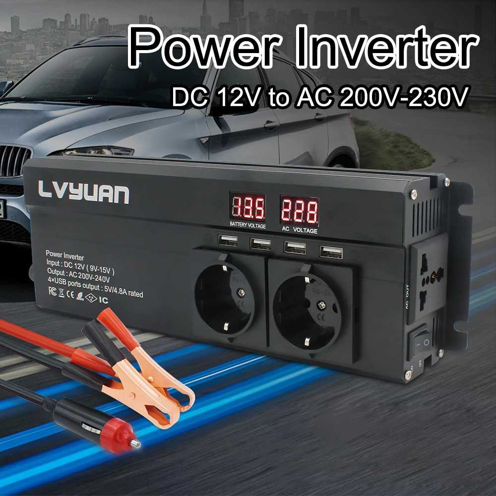 Modified Sine Wave Car Power Inverter DC 12 to AC 220V