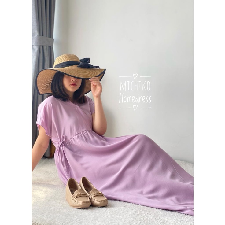 daster kimono rayon premium busui / michiko daster / homeydress / daster jumbo / dress wanita cantik-Lilac
