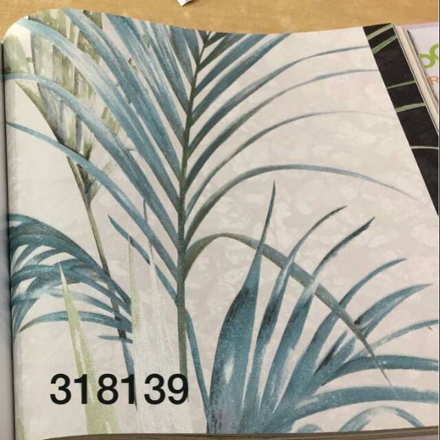 Wallpaper Dinding Motif Daun Palem 3D