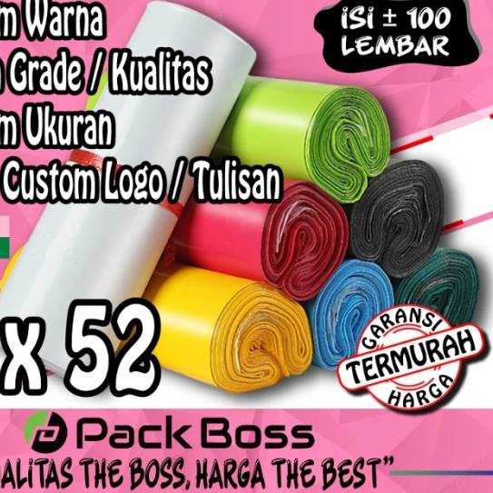 

● POLYMAILER PACKBOSS 38X52 ISI ±100 *KUALITAS BOSS * HARGA * - HITAM NON PREM ♔