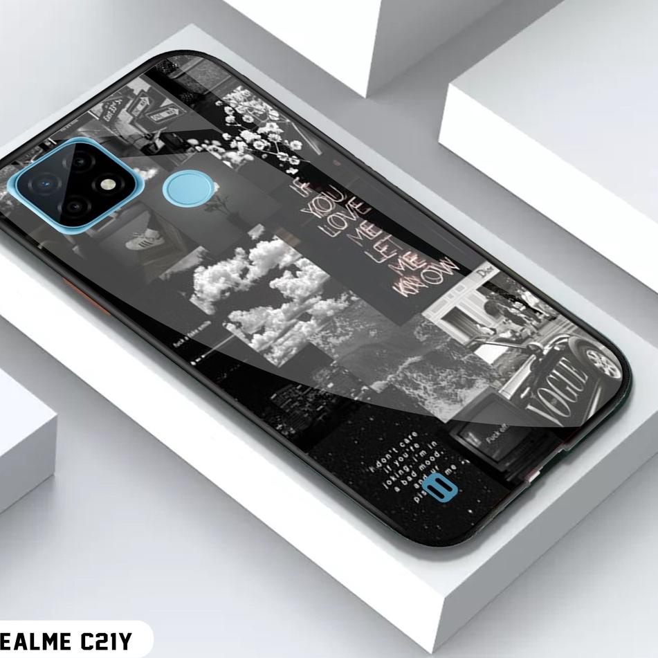 Stock Update (TM03) Softcase Glass Kaca Realme C21Y - Kesing Hp - Softcase Glass Hp Realme C21Y - So