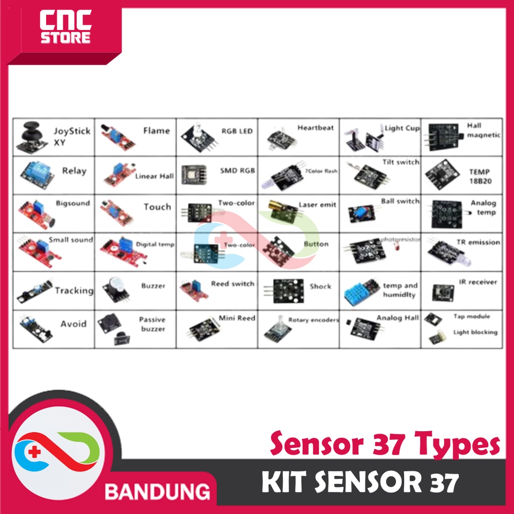 KIT SENSOR 37 TYPES COMPATIBLE FOR ARDUINO