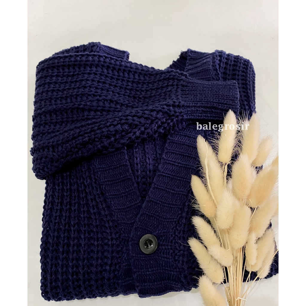 [COD] Nakara Cardigan Rajut Premium Malika Crop Nacara Cardi 3 GATE TEBAL-3 GATE NAVY