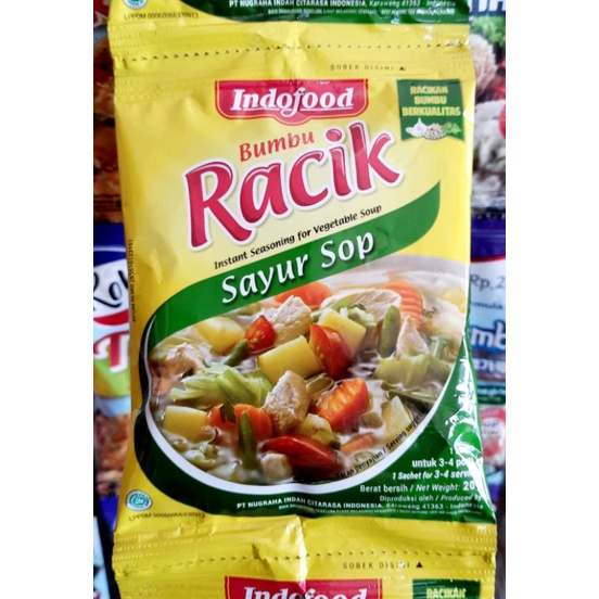 Bumbu Indofood Racik 20 gr/ Indofood bumbu kaldu 20 gr