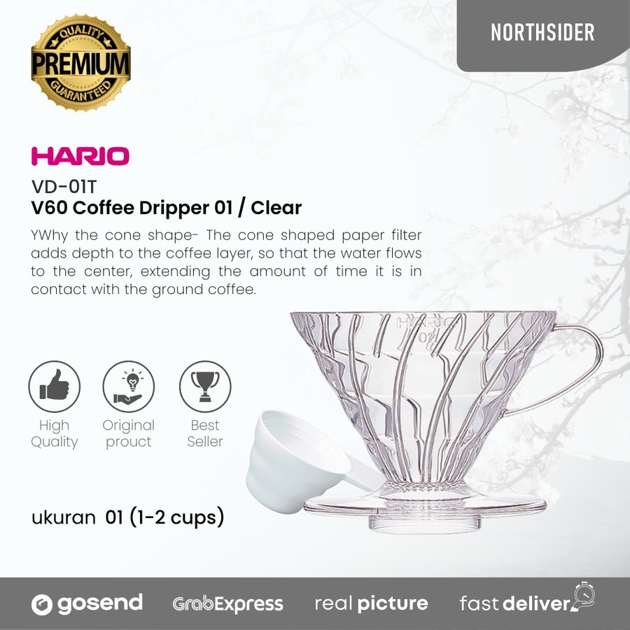 HARIO V60 PLASTIC COFFEE DRIPPER CLEAR | Dripper Kopi