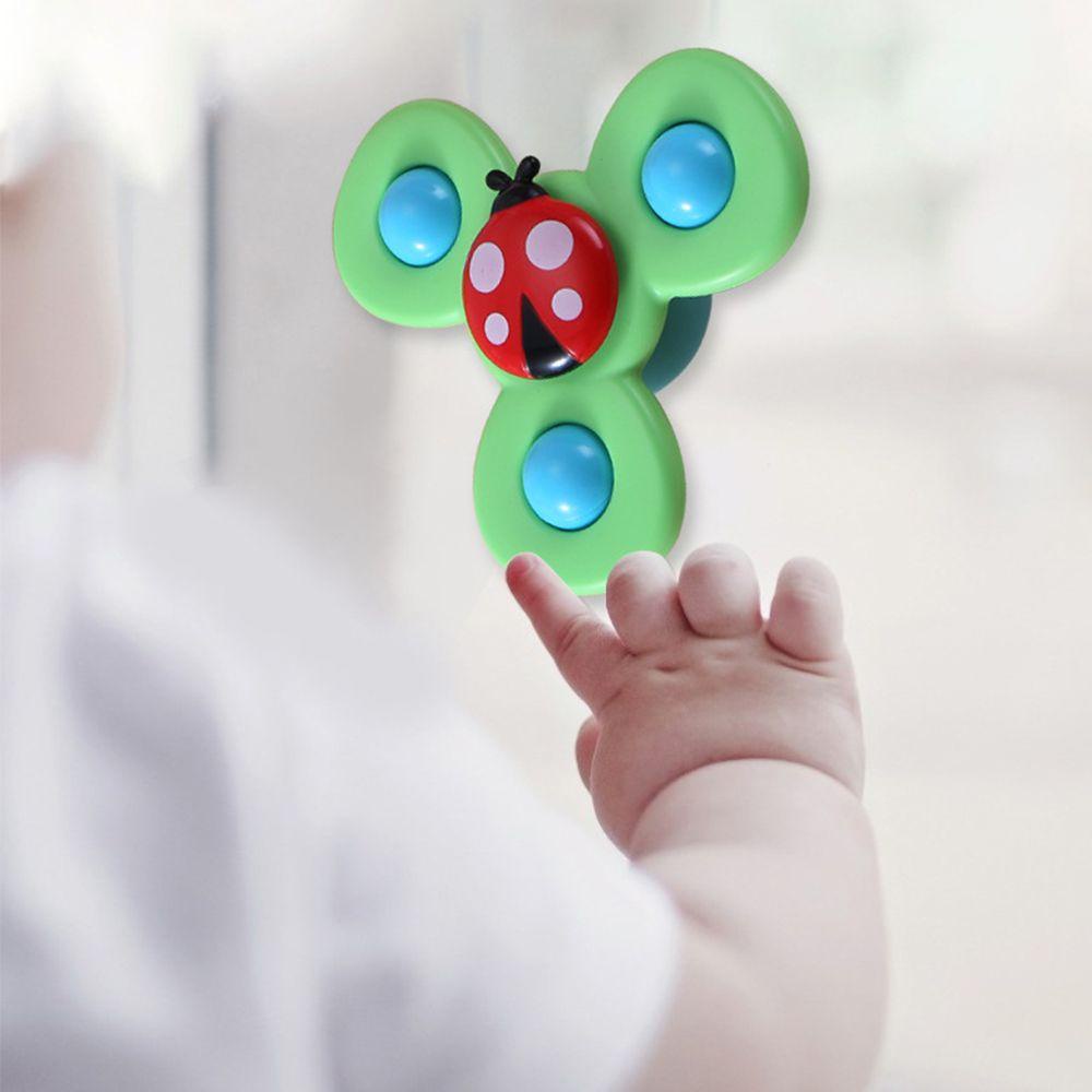 NEEDWAY Mainan Spinner Bayi 3pcs /set Baby Vision Training Ladybug Bee Belajar Dini Dengan Suara Kartun Berputar Mainan