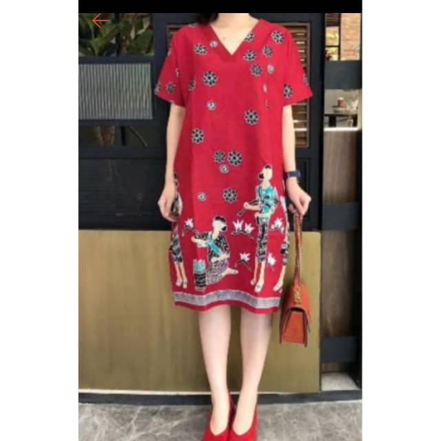 Dress Mbok Jamu Merah Custom