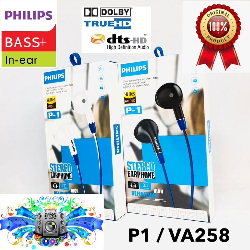 HANDSFREE EARPHONE PHILIPS P1 /VA258 SUPERBASS