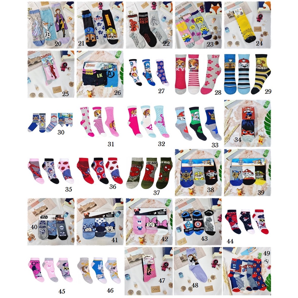 littlekiddoss Kaoskaki Anak Import berlisensi disney mickey spiderman Eropa Prancis Kaos Kaki Anak Halus SC2138
