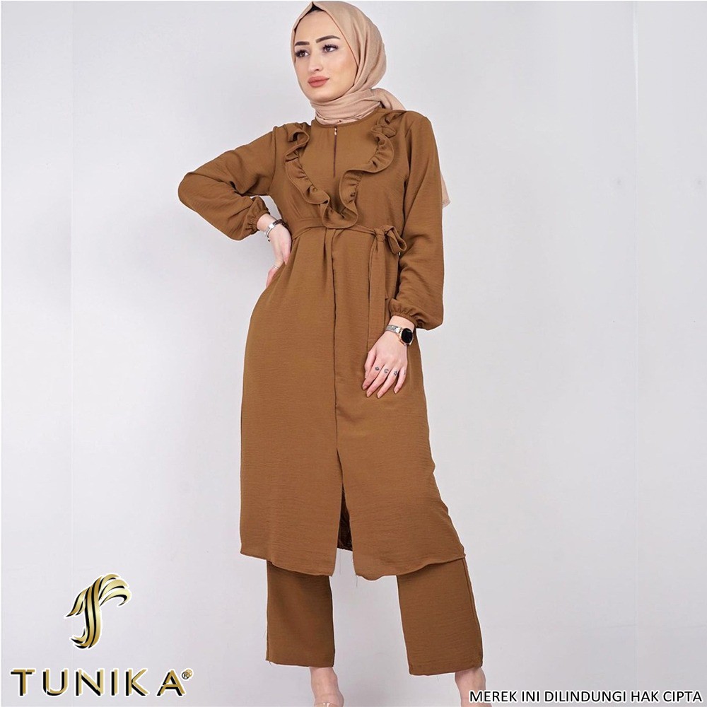 Baju Setelan Wanita Kekinian - One set Wanita - Setelan Tunik - Set Rinosa dan Set Rinsa - Lexoir-Set Rinosa Cappucino