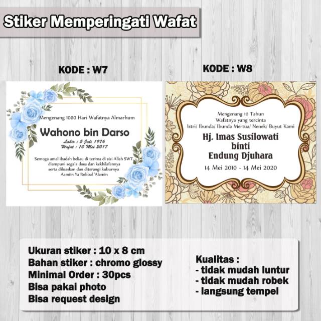 Stiker Label Peringatan Wafat 40 Hari Shopee Indonesia