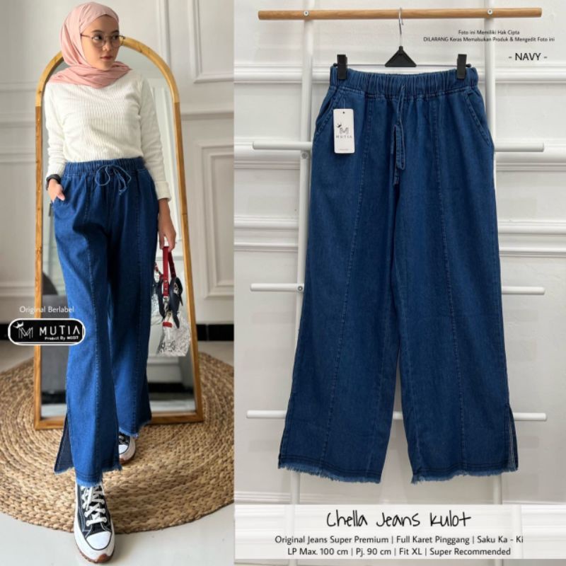 Kulot jeans wanita modern / Chella jeans kulot by mutia / Celana kulot jeans muslimah