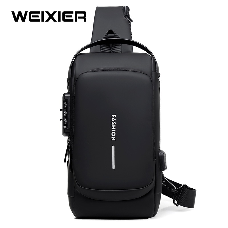 WEIXIER X306 Tas Selempang Pria Shoulder Bag USB Port Anti Maling WK-SBY